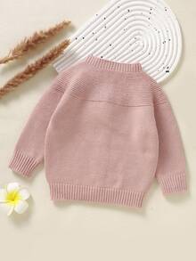 Baby Girl Button Through Cardigan - Pink - View 2