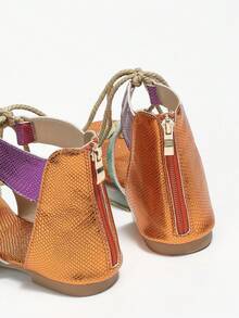 Summer Multi-strap Decor Holiday Slip-resistant Fashionable Flat Sandals For Women - Multicolor - View 6