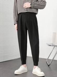 Quần tây nam xếp ly túi chéo, phong cách công sở trang trọng, mùa thu - màu đen - Xem 5