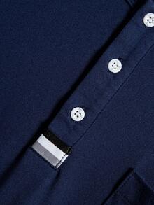 Manfinity Homme Men Patched Pocket Drop Shoulder Tee - Blue - View 5