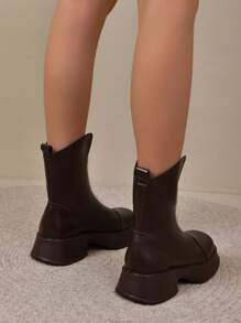 Women's Mid-calf Brown Boots - Brown - View 2