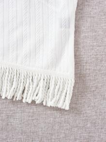 Soleia Fringe Hem Cami Top - White - View 4