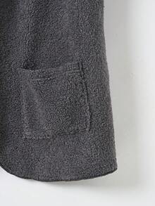 SHEIN LUNE Plus Colorblock Dual Pocket Hooded Teddy Vest Coat - Multicolor - View 4