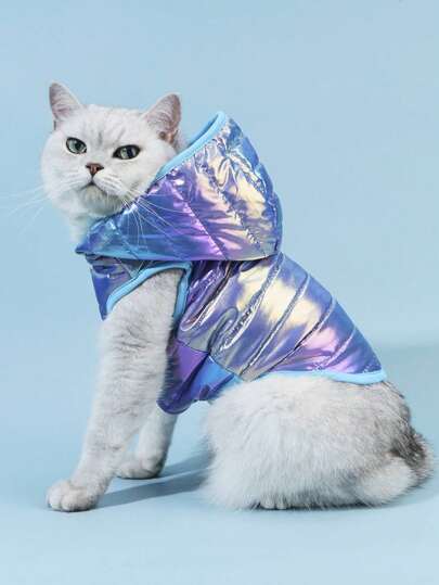 PETSIN Petsin Reflective Colorful Warm Sleeveless Hooded Pet Coat