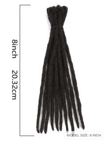 Tóc tết dreadlocks dài 8-14 inch 100% tóc thật Tóc tết dreadlocks dài vĩnh viễn cho nam và nữ (màu đen) Tóc tết không thắt nút bằng tóc thật kiểu Boho - S1 - Xem 5