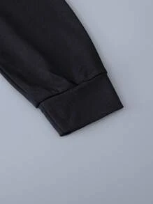 SHEIN Chico preadolescente Pantalones deportivos con sudadera con estampado de letra de color combinado - Multicolor - Ver 3