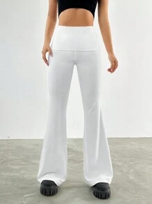Muchica 寬腰帶喇叭褲 - 白色 - 查看 3