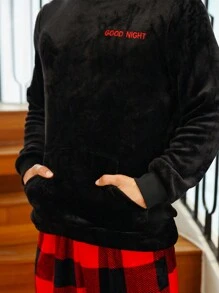 Men Buffalo Plaid Print PJ Set, For Christmas - Multicolor - View 6