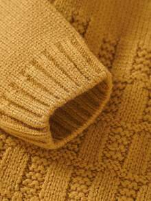 Baby Boy Half Button Raglan Sleeve Sweater - Ginger - View 3