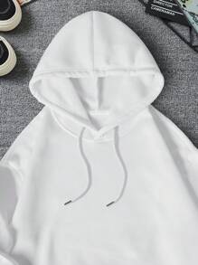 男士骷髏印花連帽衛衣 - 白色 - 查看 6