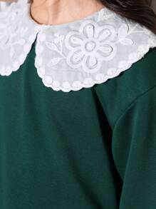 女小童拼接領運動衫 - 彩色 - 查看 6