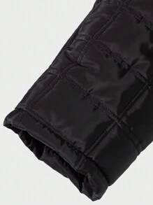 RueChic Herr Enfärgad Dragkedja Vadderad Jackor För Dagligt slitage - Svart - Visa 3