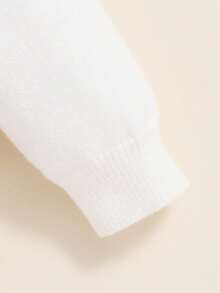 SHEIN Baby Boy Solid Turtleneck Sweater - White - View 3