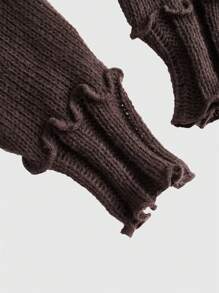 ROMWE Fairycore Jersey De Lana - Marrón - Ver 3