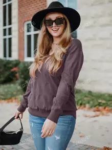 Solid V Neck Sweater