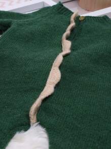 SHEIN 男嬰拼接邊連身褲&帽拍攝套裝 - 綠色 - 查看 3