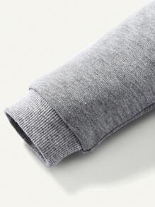 Cozy Pixies Baby Boy 2pcs Solid Pullover & 2pcs Sweatpants Matching Set - Light Grey - View 6