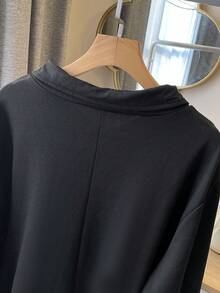 SHEIN LUNE Plus Spider Print Quarter Zip Sweatshirt - Black - View 8