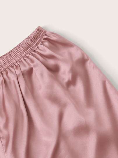 Contrast Piping Satijnen PJ Set Pajama view 5