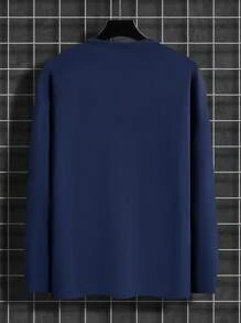 Manfinity Homme Men Patched Pocket Drop Shoulder Tee - Blue - View 2