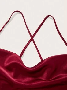 3入組素色緞面睡吊帶上衣 - 彩色 - 查看 3