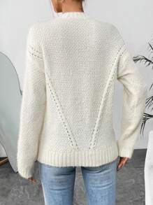 SHEIN LUNE Jersey unicolor de hombros caídos
