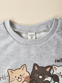 SHEIN 女大童卡通圖案運動衫 - 彩色 - 查看 4