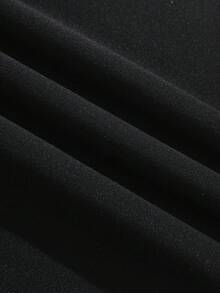 SHEIN EZwear Bộ xương & Đồ họa Chữ cái Dây rút Lót nhiệt Hoodie - màu đen - Xem 7