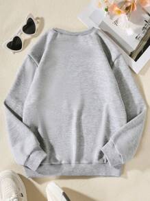 SHEIN 女大童卡通圖案運動衫 - 彩色 - 查看 2