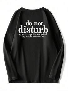 Manfinity Homme Men Plus Slogan Graphic Drop Shoulder Tee - Black - View 1