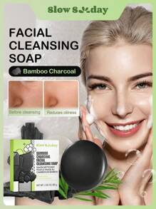 SlowSunday  Bamboo charcoal Facial cleansing soap - Black - View 6