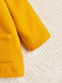 SHEIN Bebé niña Abrigo con doble bolsillo de doble botonadura con capucha