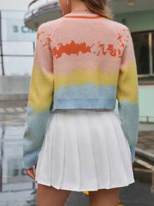 SHEIN Unity 撞色插肩袖前紐扣開襟衫 - 彩色 - 查看 2