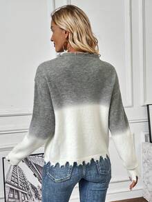 SHEIN Frenchy Bóng Thả vai Áo len Distressed - Nhiều màu - Xem 2