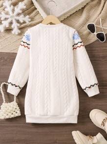 SHEIN Young Girl Geo Print Sweatshirt Dress