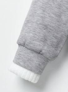 SHEIN Chico joven Sudadera con letra flocado de manga raglán 2 en 1
