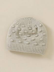 Baby Boy Solid Knit Jumpsuit Without Tee - Apricot - View 4