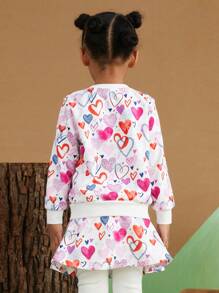 SHEIN X Masha and The Bear 女小童卡通圖案運動衫和裙子 - 彩色 - 查看 8