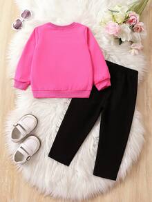 女小童愛心圖案運動衫&緊身打底褲