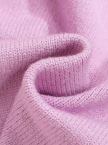 SHEIN Bebé niña Jersey ribete con fruncido tejido de cable