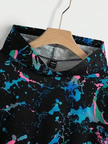 SHEIN Essnce Phản chiếu In Splash Ink Hoodie - Nhiều màu - Xem 6