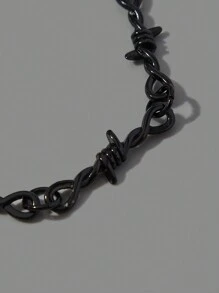 ROMWE 1 pieza Pulsera minimalista - Negro - Ver 2