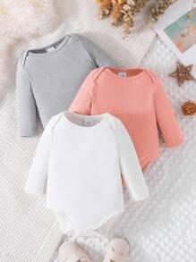 3入組男嬰條紋針織連體衣 - 彩色 - 查看 1