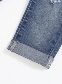 SHEIN Baby Boy Ripped Roll Hem Jeans