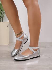 時尚戶外平底鞋 - 銀色 - 查看 3