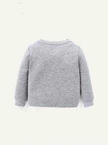 Cozy Pixies Baby Boy 2pcs Solid Pullover & 2pcs Sweatpants Matching Set - Light Grey - View 2