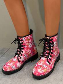 Women's Colorful Motorcycle Ankle Boots - Multicolor - View 4