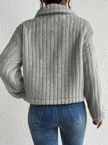 SHEIN LUNE Cazadora con diseño de solapa franela