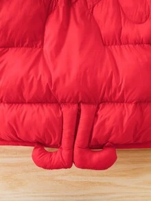 Young Boy Zip Up Hooded Padded Coat - Red - View 4