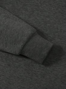 EURMUSE Men Solid Thermal Lined Sweatshirt - Dark Grey - View 4